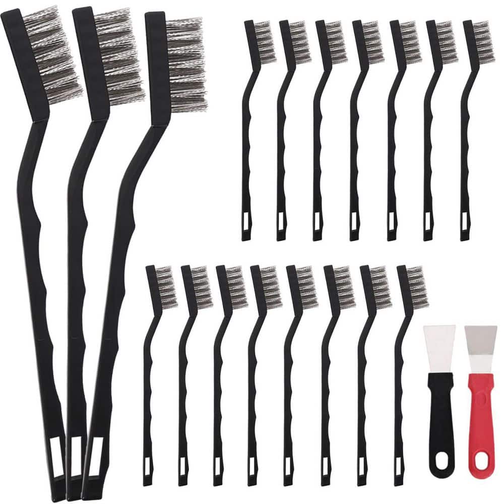 15-Piece Stainless Steel Mini Wire Brush Set for Cleaning Welding Slag Rust with Curved Handle 15-Pack price history on PriceWatchPro
