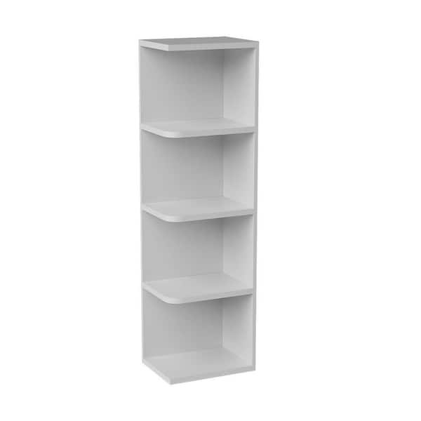 9 in. W x 12 in. D x 42 in. H Ready to Assemble Solid Wood Shaker Wall Ending Shelf Kitchen Cabinet in White