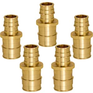 1 in. x 3/4 in. 90° PEX A Expansion Pex Reducing Coupling, Lead Free Brass for Use in Pex A-Tubing (Pack of 5)