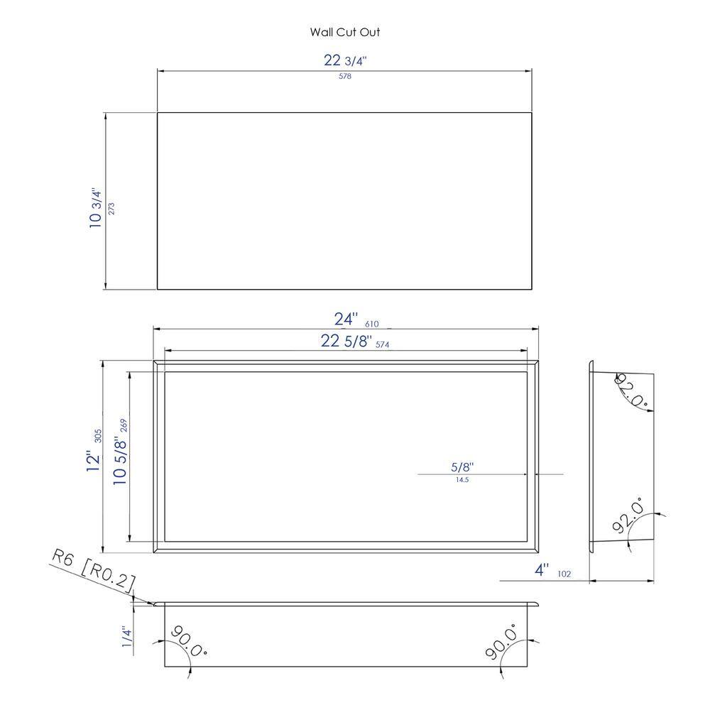 Matte Black Stainless Steel Wall Mount Shower Shelf