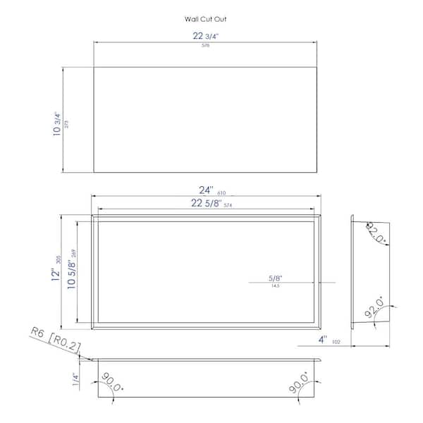 ALFI BRAND Black Matte 12 in. x 24 in. Stainless Steel Niche ABNC1224-BLA -  The Home Depot