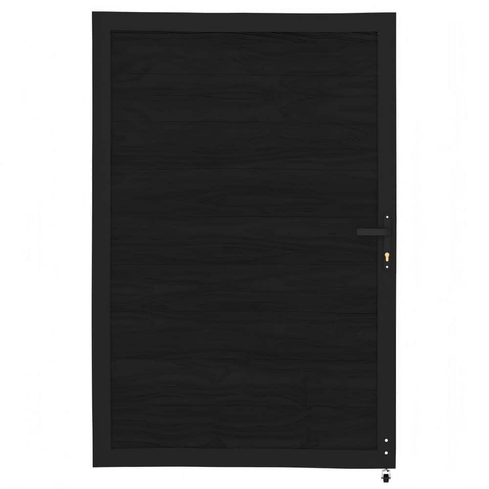 New Version Privacy 4 ft. W x 6 ft. H Aluminum Frame Fence Gate Black Composite Panel with Security Lock System price history on PriceWatchPro