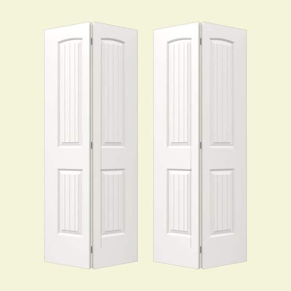 JELD-WEN 72 in. x 80 in. Santa Fe White Painted Smooth Molded Composite Closet Bi-fold Door