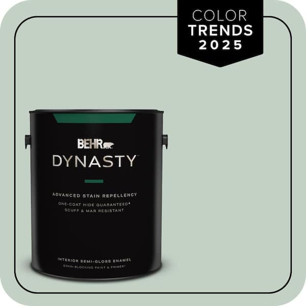 BEHR DYNASTY 1 gal. #PPU11-13 Frosted Jade One-Coat Hide Semi-Gloss Enamel Interior Stain-Blocking Paint & Primer