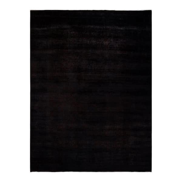 Overdyed Black 10 ft. 2 in. x 13 ft. 7 in. Wool Indoor Area Rug