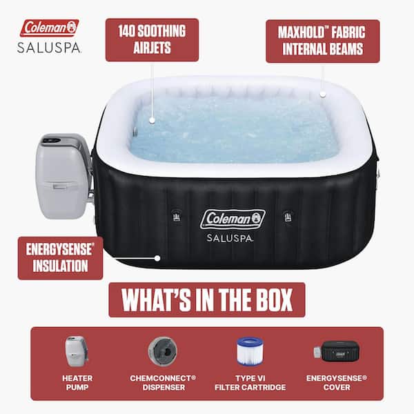 Hawaii 6-Person Air Jet Inflatable Hot Tub w/EnergySense Cover, 71"x28"