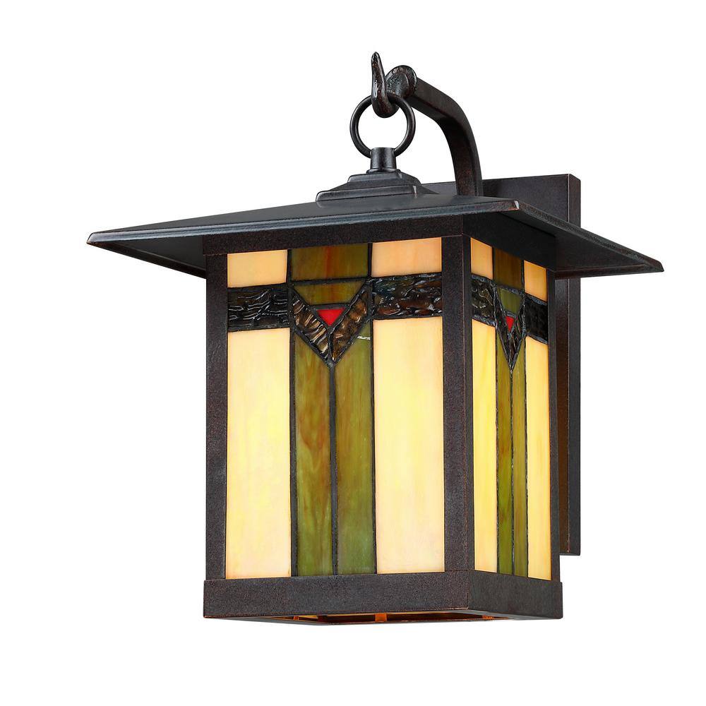 Hukoro 1Light 12.in Outdoor Lantern Wall Sconce with Antique Bronze
