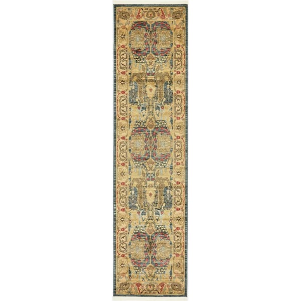 Sahand Marwan Navy Blue 2' 7 x 10' 0 Runner Rug