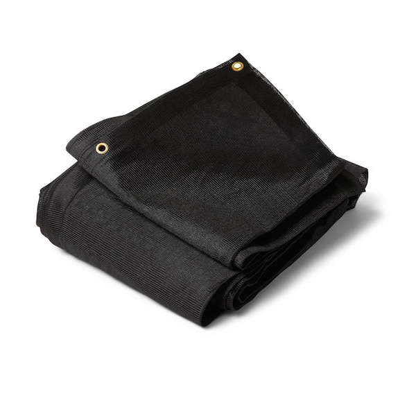 40 ft. x 50 ft. Black 18 Mil 18 oz. Heavy Duty Mesh Tarp, 75% Sunblock Shade Cloth with Grommets and Reinforced Edges
