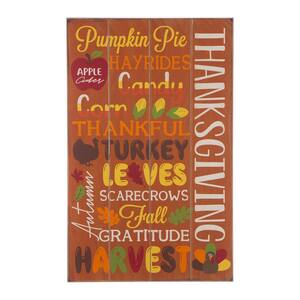 24.00 in. H Thanksgiving Wooden Word Sign Hanging Decor