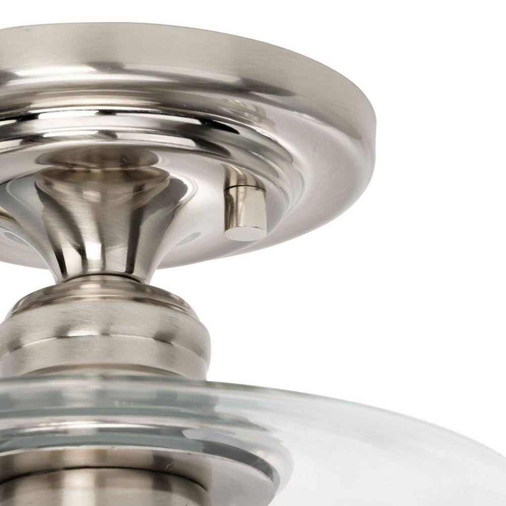 Aiken Brushed Nickel 9" Flush Mount with Clear Glass Shade