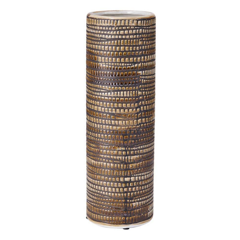 Multicolor Textured Ceramic Round Table Vase