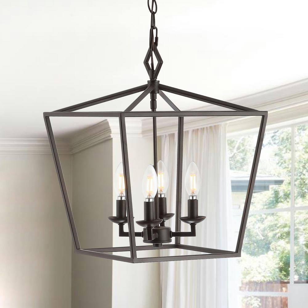 Rosalen 94" Black Bronze LED 4-Light Pendant