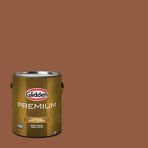 Glidden Premium 1 gal. PPG1068-7 Spiced Cider Satin Exterior Latex