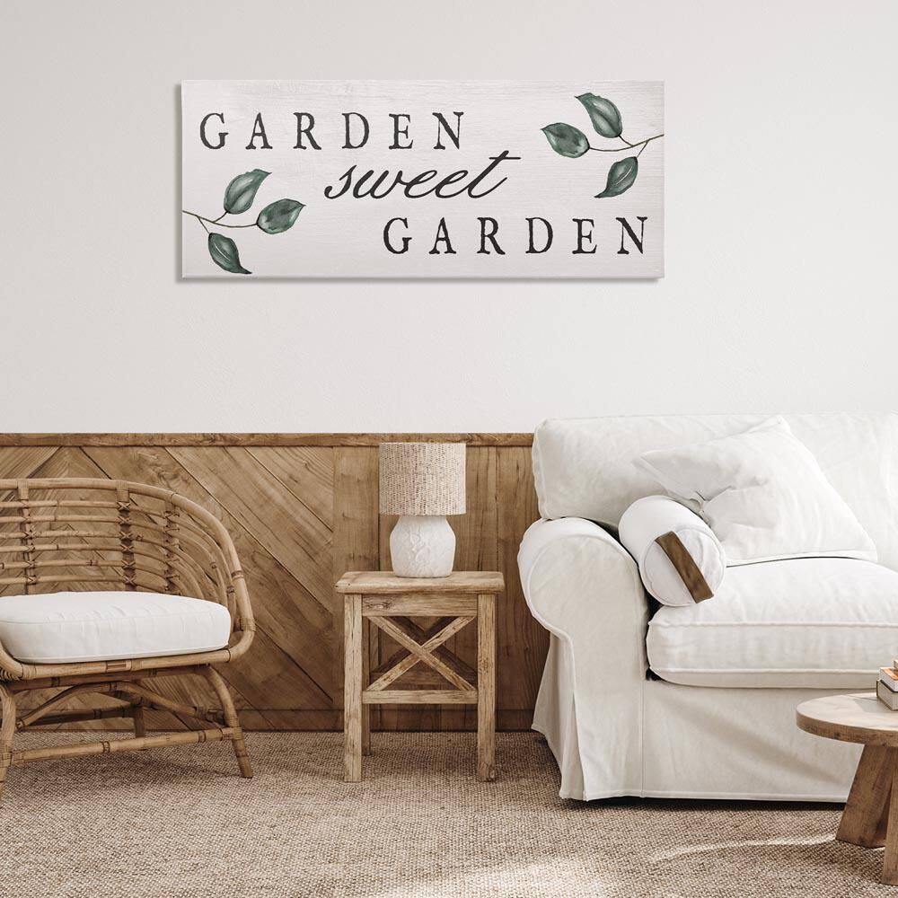 Sweet Garden Sign by Lil' Rue Unframed Typography Graphic Art Print 20 in. x 48 in.