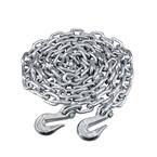 3/8-in x 20-ft Zinc-Plated Grade 43 High-Test Tow Chain with 3/8-in Grab Hooks - 5,400 lbs Safe Work Load - Storage Pail