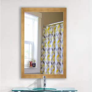 31 in. W x 43 in. H Framed Rectangular Bathroom Vanity Mirror in Gold