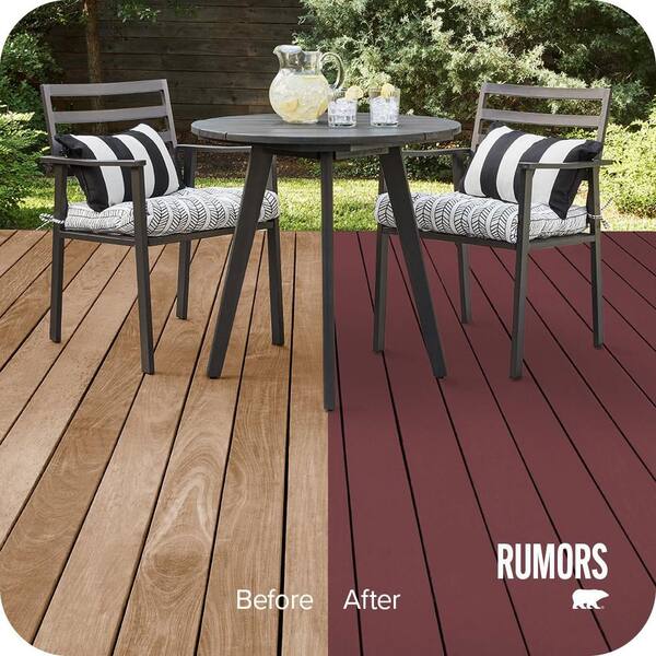 1 gal. #MQ1-15 Rumors Solid Color Waterproofing Exterior Wood Stain and Sealer