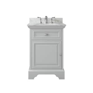 Project Source 24-in Gray Single Sink Bathroom Vanity with White Cultured  Marble Top in the Bathroom Vanities with Tops department at