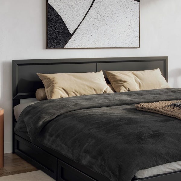 Sophia Black Wood King Headboard