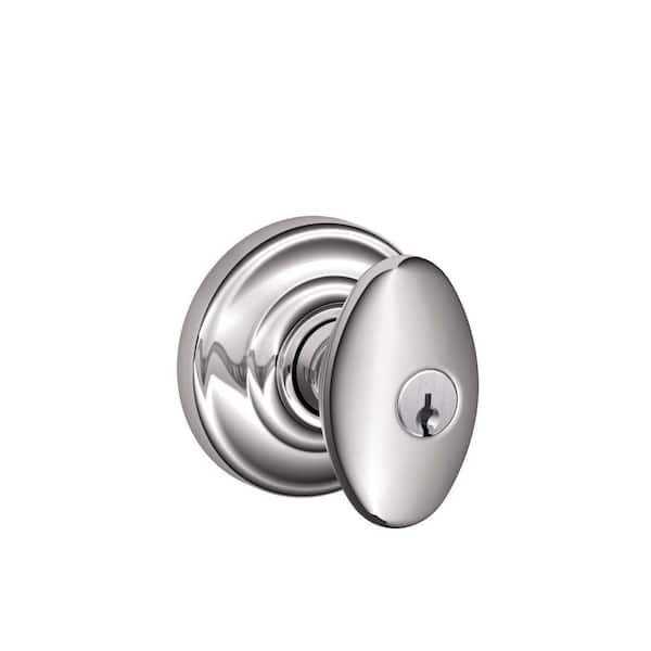 Schlage Siena Bright Chrome Keyed Entry Door Knob with Andover Trim
