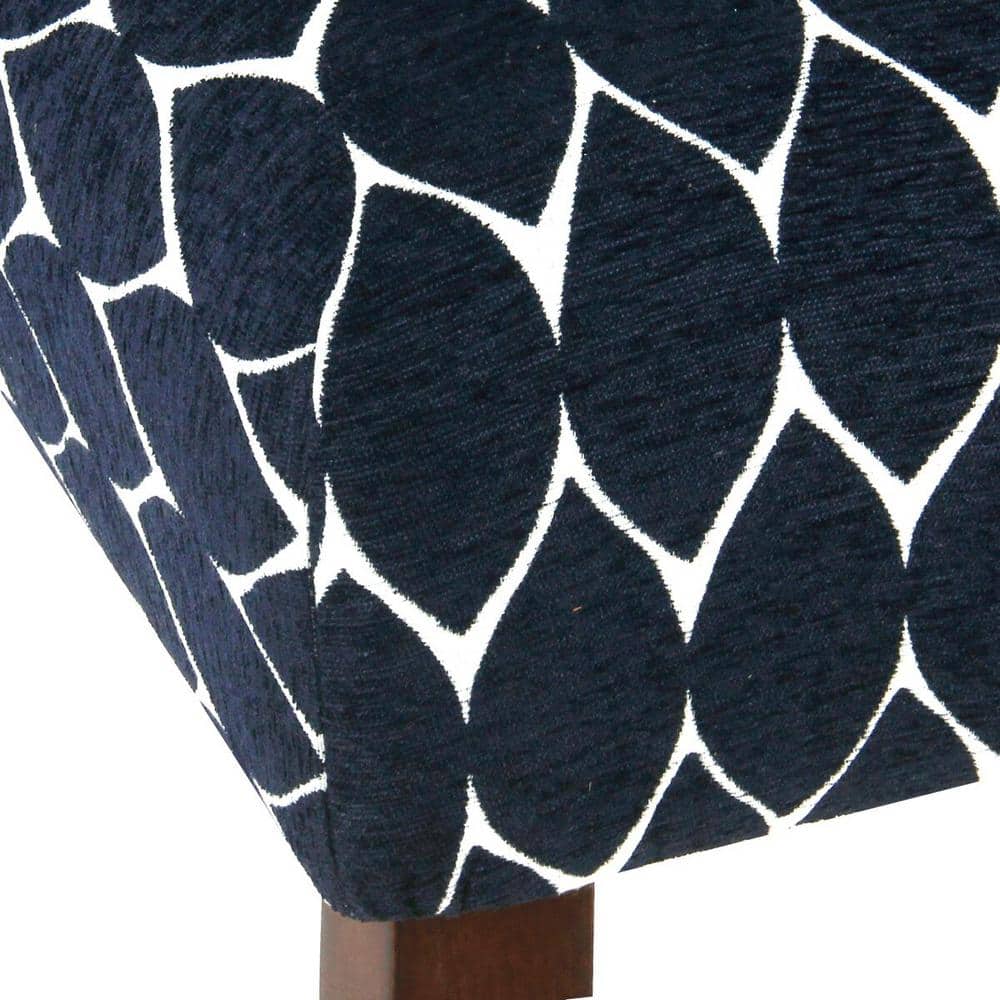 Navy Classic Parsons 24" Upholstered Counter Stool with Wood Legs