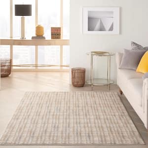Solace Beige/Blue 5 ft. x 7 ft. Abstract Contemporary Area Rug