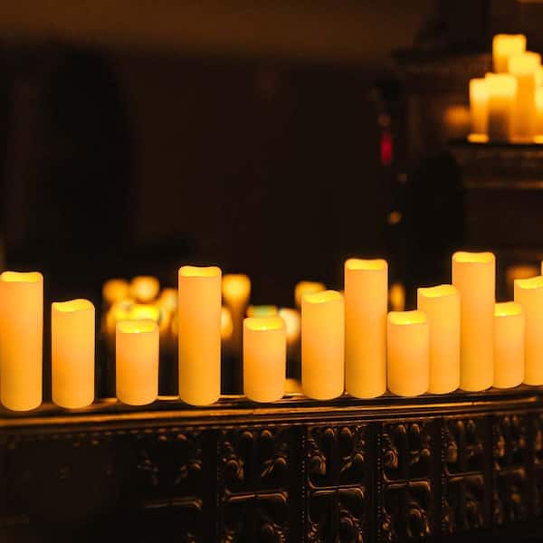 36 Pack LED Flameless Candles with Remote Control (3 Sizes) White
