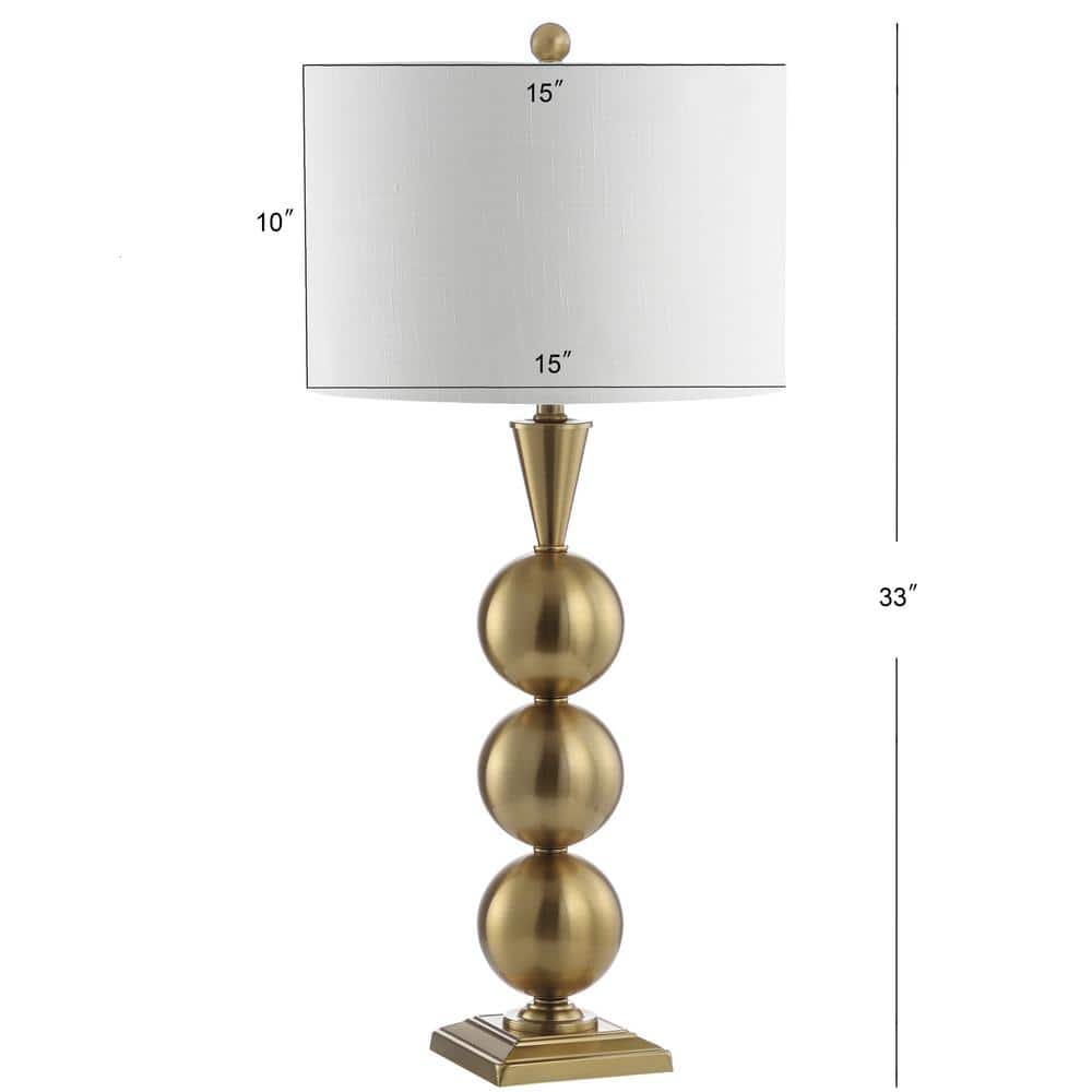 Mackenzie 33" Gold Metal Table Lamp with White Shade