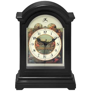 Black Plastic Tabletop Grandfather-Style Clock
