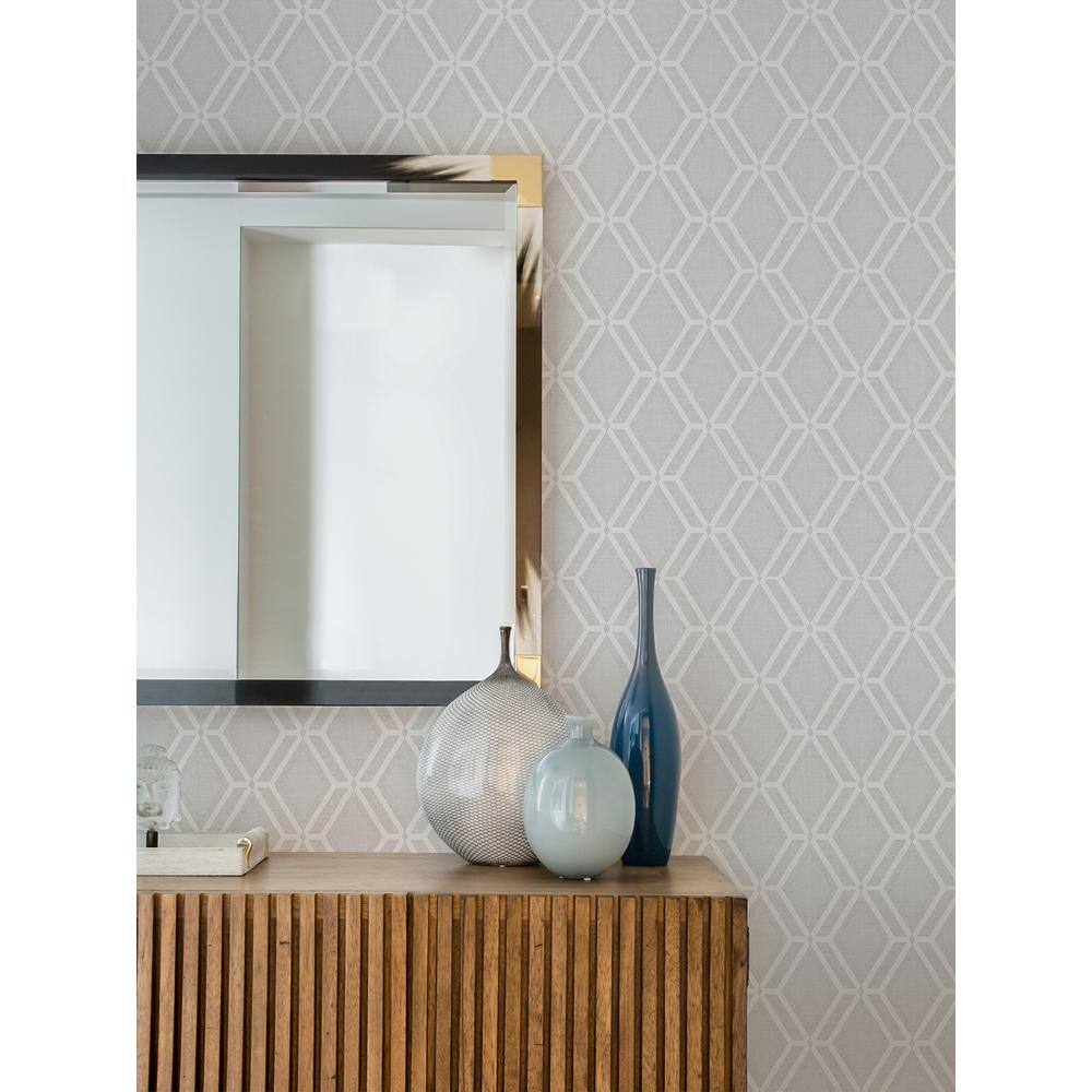 Mersenne Grey Vinyl Geometric Wallpaper Sample