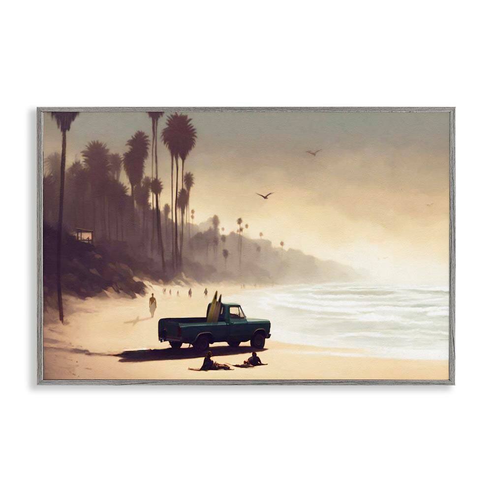Dreamy Beach Tropical View by Noah Bay Gray Framed Nature Giclee Art Print 20 in. x 30 in.