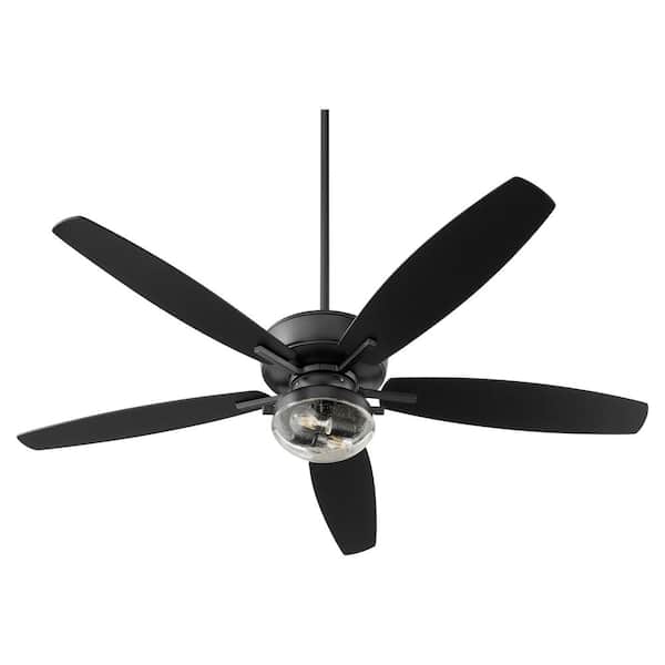 quorum BREEZE 60 in. 2-Light 9-Watt Medium Base 5-Blade Fan Wet Listed in Textured Black Ceiling Fan