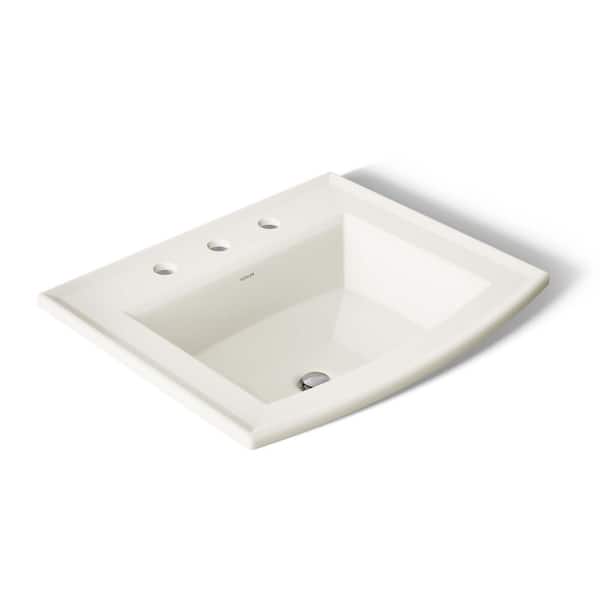KOHLER Archer 22.6 in. x 19.44 in. Drop-In Bathroom Sink in Biscuit Vitreous China