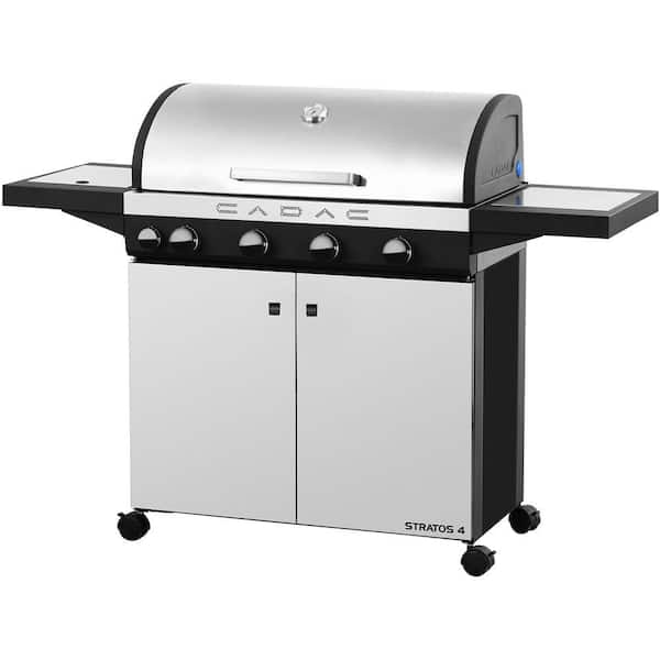 Cadac Stratos 4-Burner Freestanding Propane Gas Grill in Stainless Steel with Side Burner