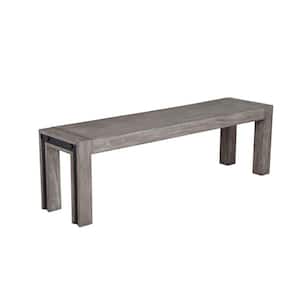 Gray and Black Backless Bedroom Bench 59 in.