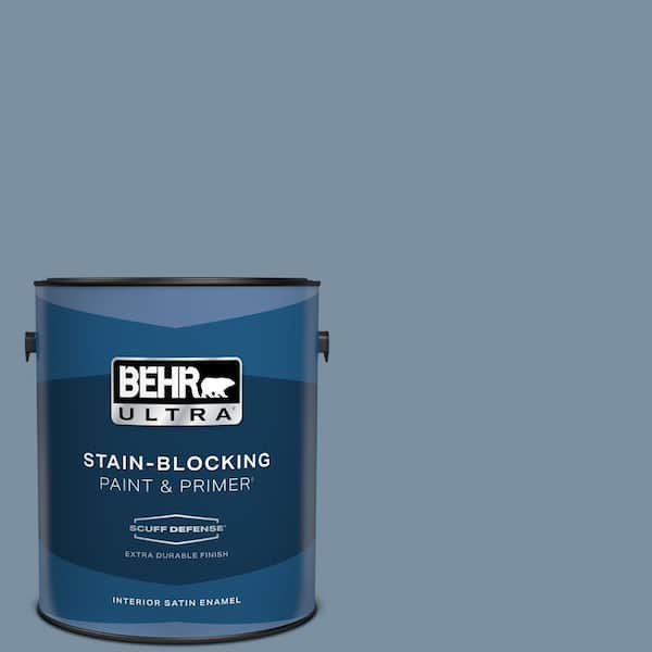 BEHR ULTRA 1 gal. #S510-4 Jean Jacket Blue Extra Durable Satin Enamel Interior Paint & Primer