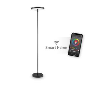36-Watt Wi-Fi Smart Black Multicolor Changing RGB Tunable White LED Integrated Floor Lamp, No Hub Required