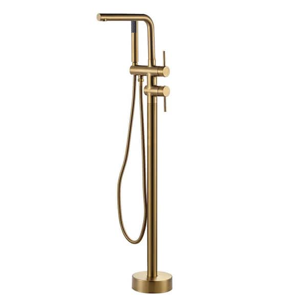 AVITAS 2-Handle Freestanding Tub Faucet with Hand Shower and in. Gold