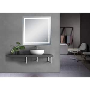 Riga 32 in. W x 32 in. H Square Frameless LED Wall Mount Bathroom Vanity Mirror