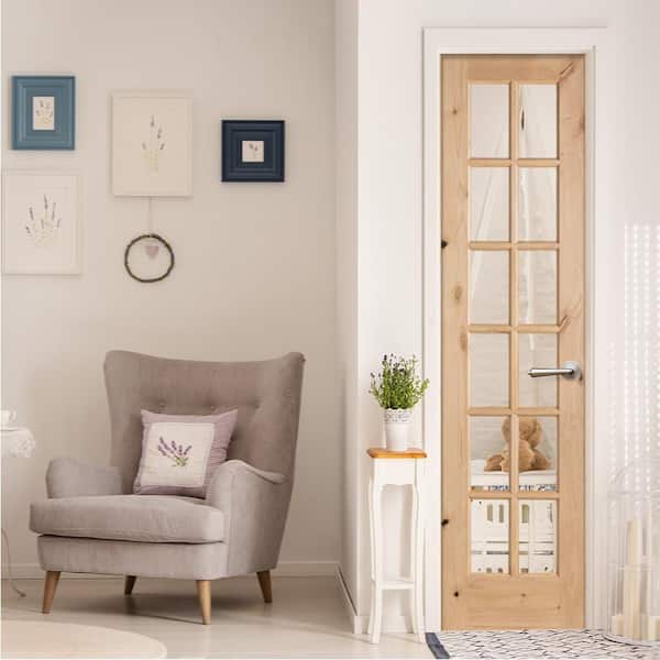 Rustic Knotty Alder 12-Lite TDL Wood Stainable Interior Door Slab