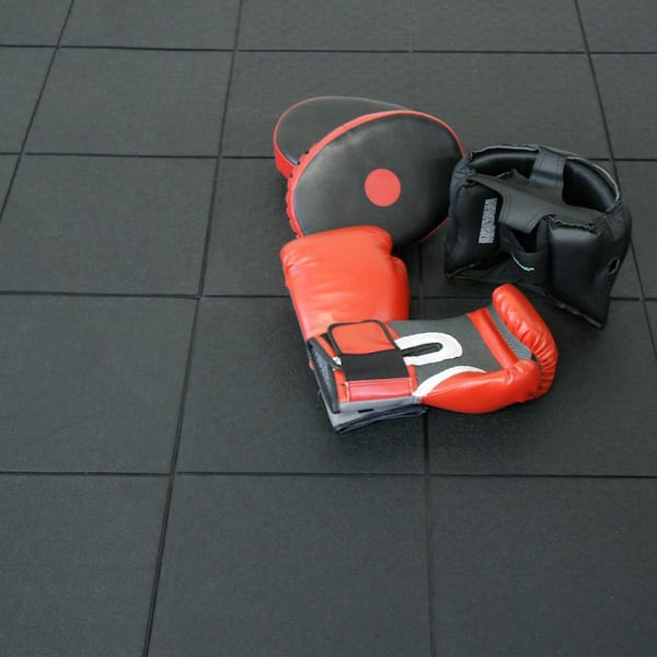 Rubber-Cal Z-Cycle Tiles Interlocking Rubber Mats - 28.5 in. x