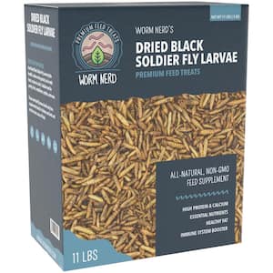 Worm Nerd Dried Black Soldier Fly Larvae High Protein treat for Chickens, Birds, Reptiles, Amphibians, Fish 11 lbs