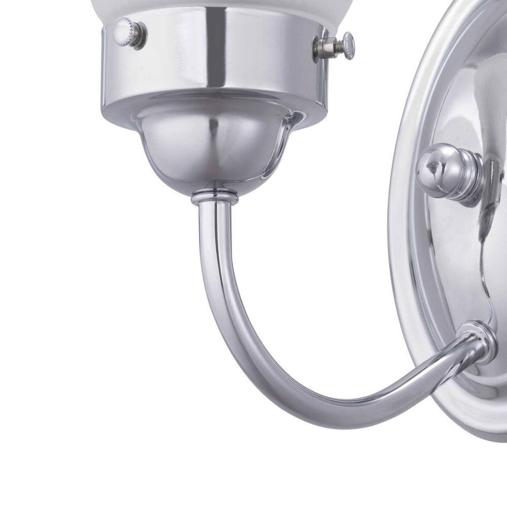 Polished Chrome Fluted Glass Dimmable Bath Vanity Light