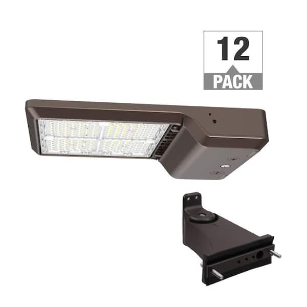 ETI LIGHTING 12000-22000 Lumens and Adjustable CCT Bronze LED Floodlight Area Light Straight Arm Mount Kit  TYPE-3 (12-Pack)