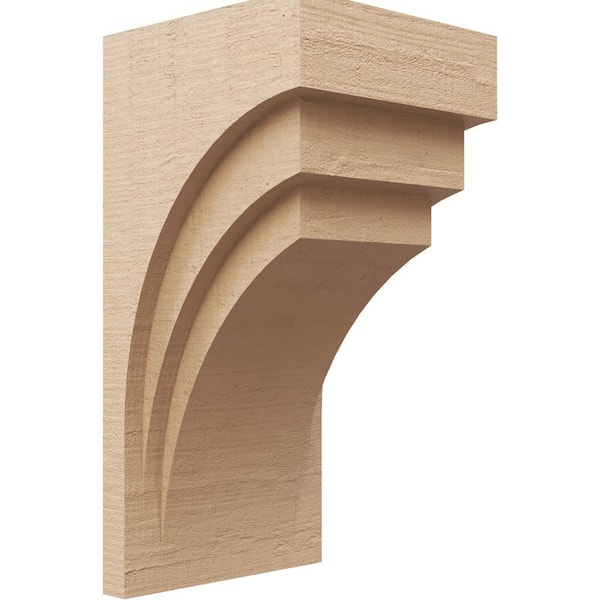 Ekena Millwork 12 in. x 24 in. x 12 in. Wide Rockford Rough Cedar Woodgrain TimberThane Corbel, Primed Tan