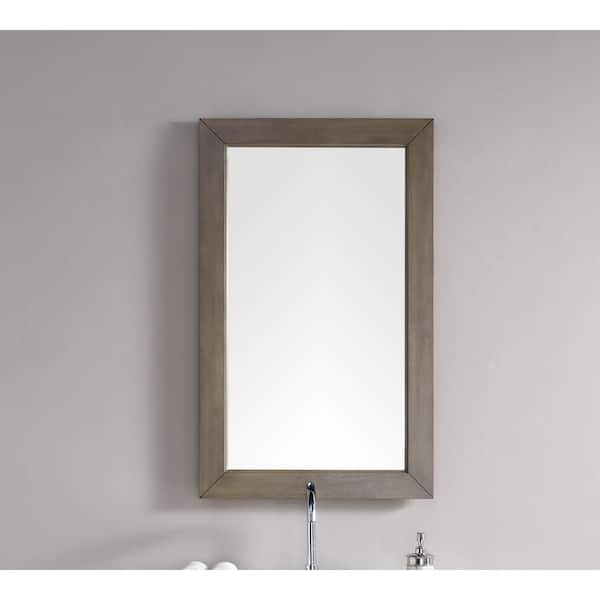 Chicago 26 in. W x 42 in. H Framed Rectangular Bathroom Vanity Mirror in Whitewashed Walnut