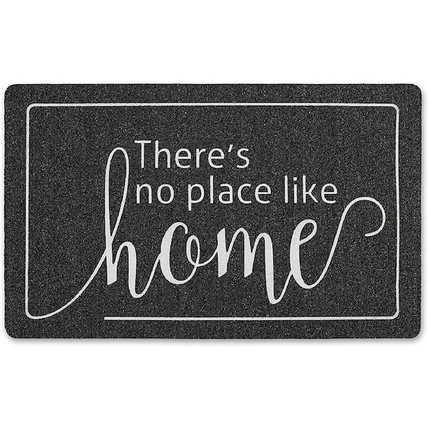 J&V TEXTILES "No Place Like Home" 18 in. x 30 in. Outdoor Rubber Door Mat