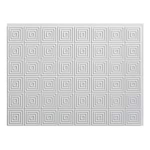 18.25 in. x 24.25 in. Gloss White Miniquattro PVC Decorative Backsplash Panel