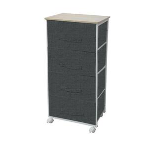 11.8 in. x 37.4 in. Brown 4-Drawer Non-Woven Fabric Drawer Cart